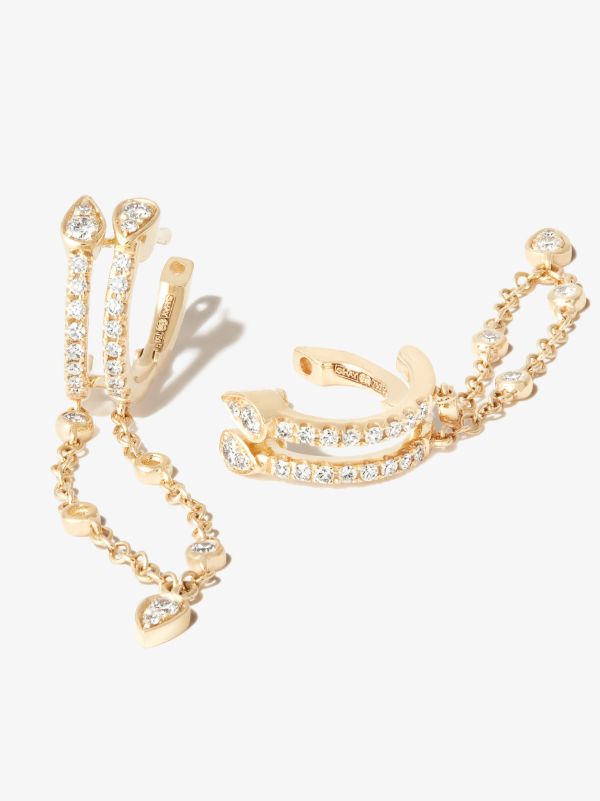 SHAY 18K Yellow Gold Double Fringe Diamond Hoop Earrings | Browns Fine Earrings