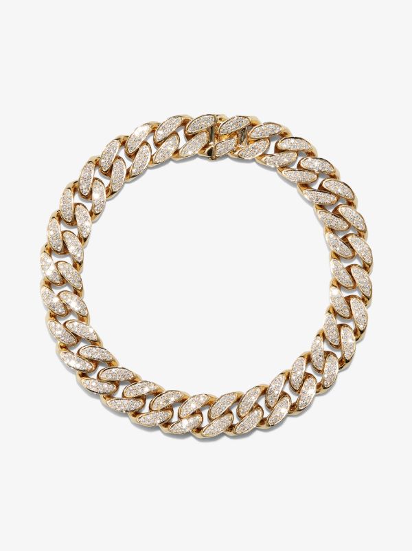 SHAY 18K yellow gold flat link diamond bracelet | Browns Bracelets