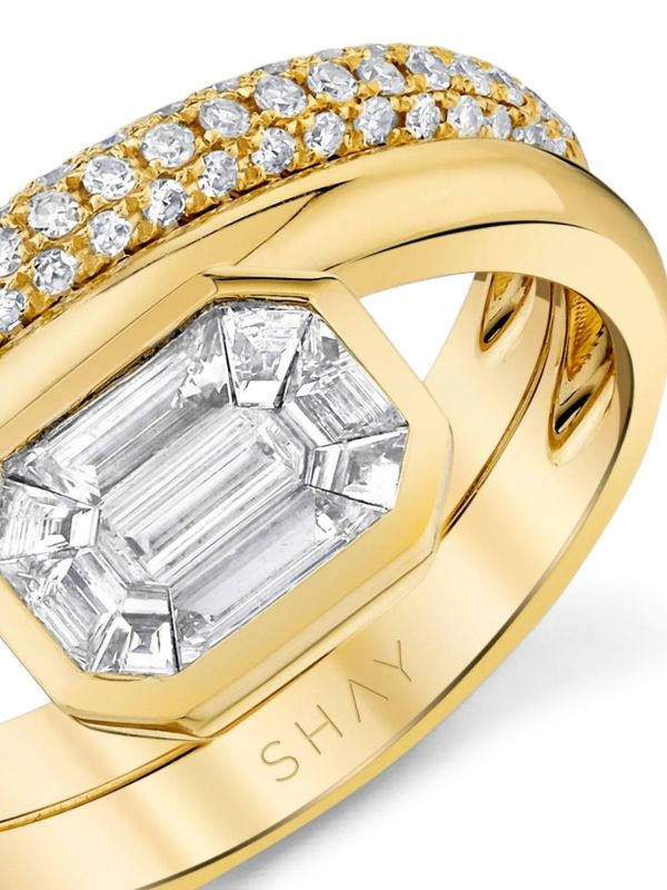 SHAY 18K Yellow Gold Floating Bezel Diamond Ring | Browns Fine Rings