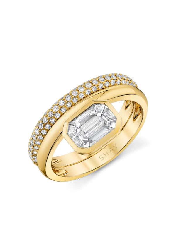 SHAY 18K yellow gold Floating Bezel diamond ring | Browns Fine Rings