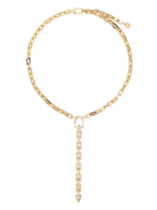 SHAY 18K Yellow Gold Mini Deco Link Lariat Diamond Necklace | Browns Fine Necklaces