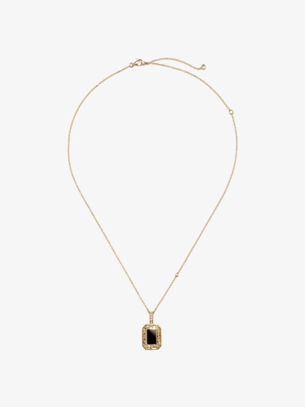 SHAY 18K yellow gold onyx diamond necklace | Browns Necklaces