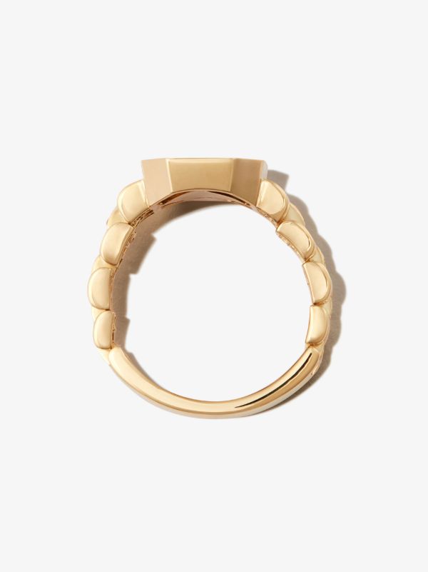 SHAY 18K Yellow Gold Rail Link Diamond Signet Ring | Browns Rings