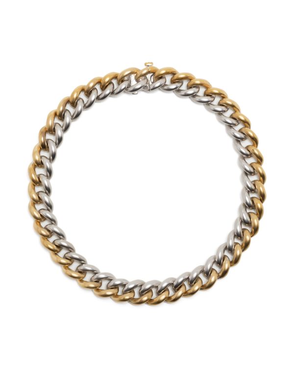 SHAY 18kt yellow and white gold medium two-tone link bracelet | Browns Bracelets