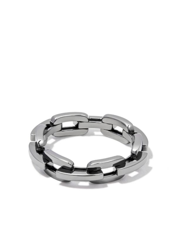 SHAY Black Gold Mini Deco Link Chain Ring | Browns Rings