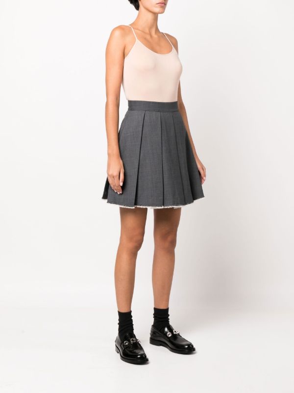 SHUSHU/TONG Grey Pleated A-line Mini Skirt | Browns Pleated Skirts