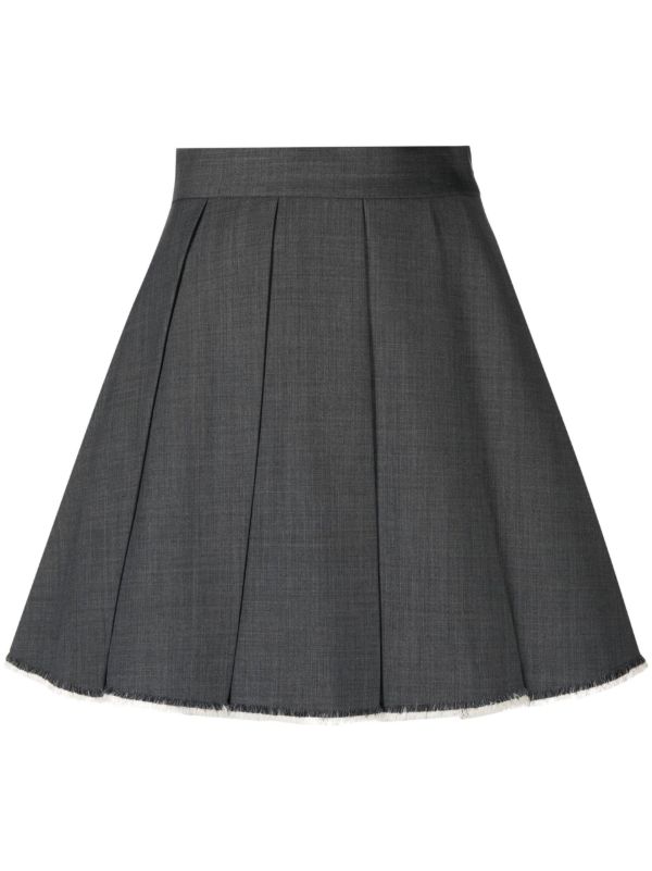SHUSHU/TONG grey pleated A-line mini skirt | Browns Pleated Skirts