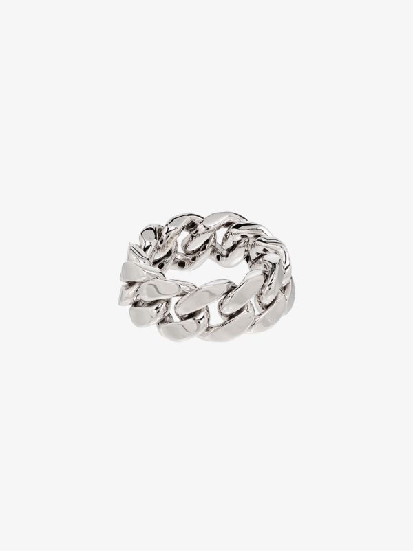 Silver SHAY 18K White Gold Pavé Diamond Link Ring| Browns Rings