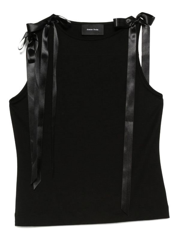 Simone Rocha bow ribbon tank top | Browns Vests & Tank Tops