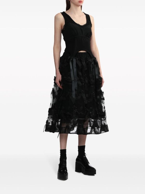 Simone Rocha Bow Tail Easy Tank Top | Browns Vests & Tank Tops