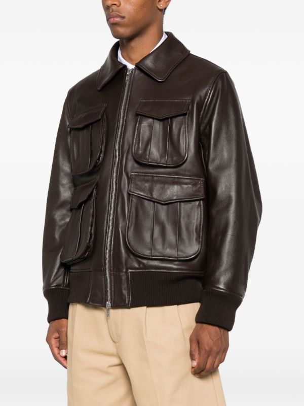 Simone Rocha Multiple-pocket Lambskin Leather Jacket | Browns Leather Jackets