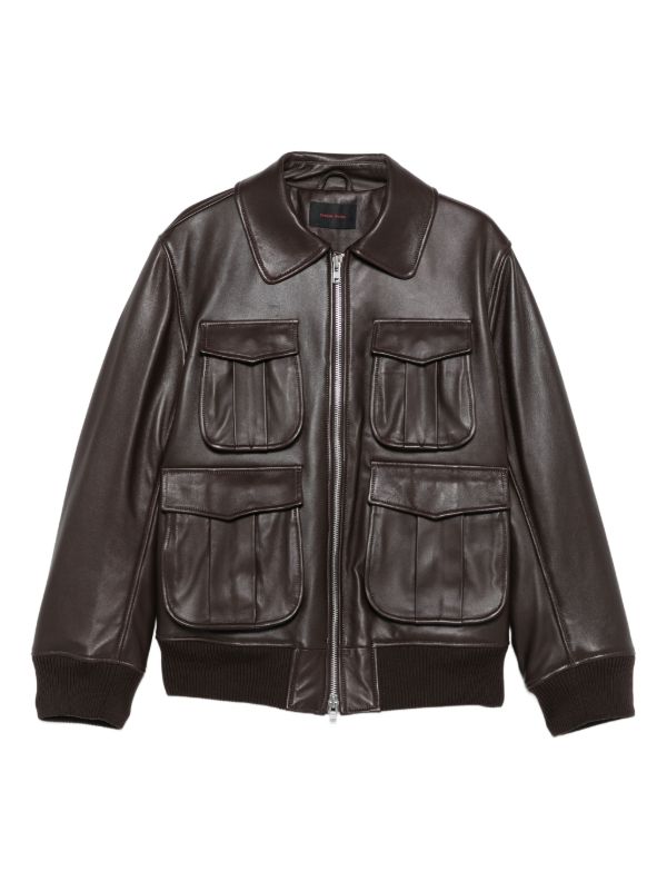 Simone Rocha multiple-pocket lambskin leather jacket | Browns Leather Jackets