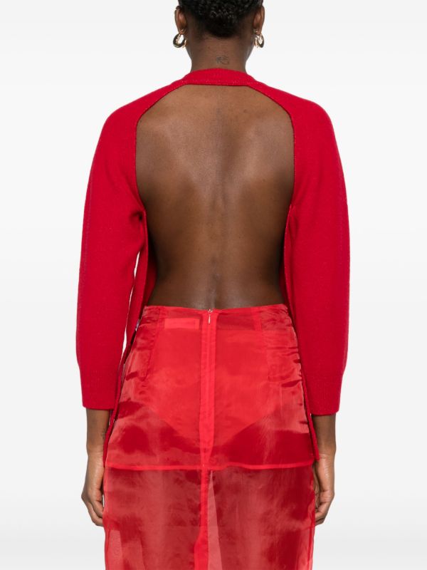 Simone Rocha Red Open Back Cardigan | Browns Cardigans