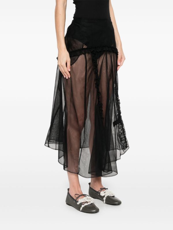 Simone Rocha Tulle Midi Skirt | Browns Asymmetric & Draped Skirts