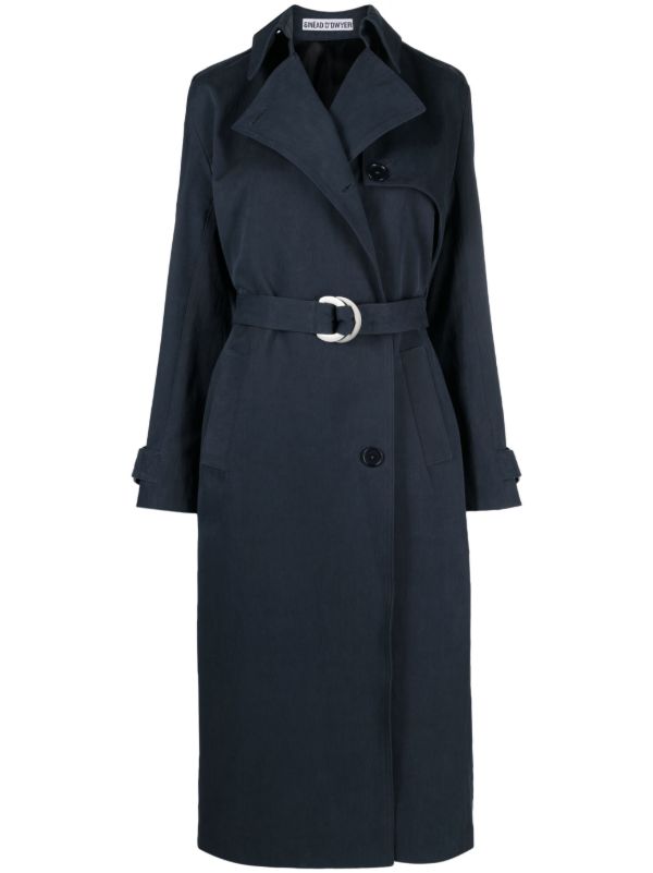 Sinead O'Dwyer Blue Cotton Drill Trench Coat | Browns Trench Coats & Raincoats
