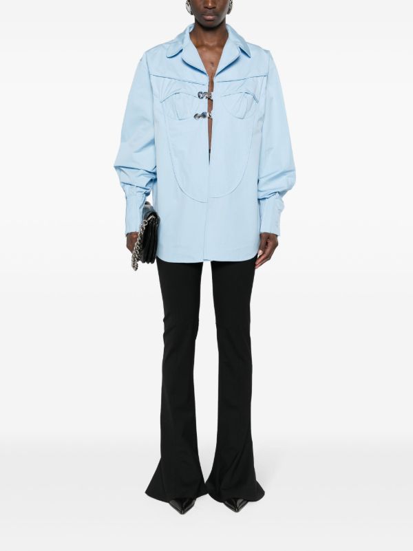 Sinead O'Dwyer Blue Pyjama Logo-buckle Shirt | Browns Shirts