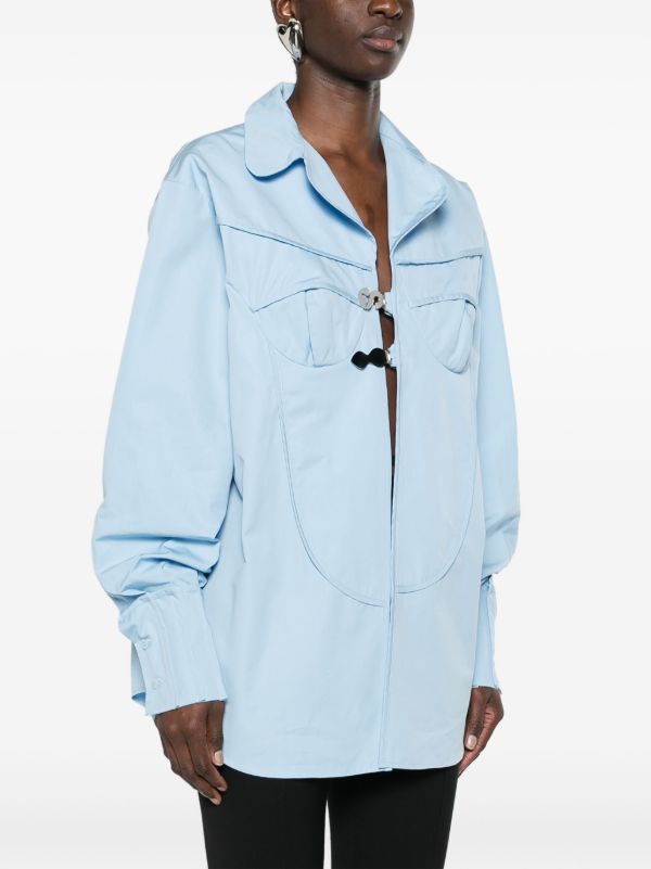 Sinead O'Dwyer Blue Pyjama Logo-buckle Shirt | Browns Shirts