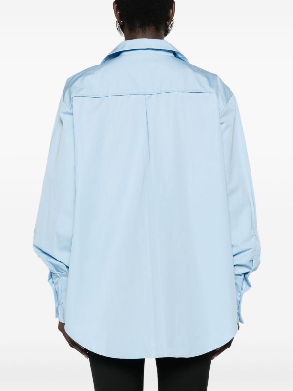 Sinead O'Dwyer Blue Pyjama Logo-buckle Shirt | Browns Shirts