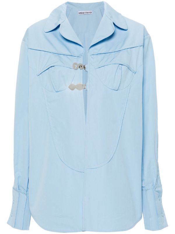 Sinead O'Dwyer blue Pyjama logo-buckle shirt | Browns Shirts