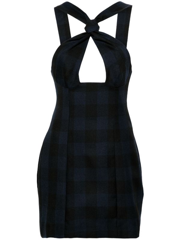 Sinead O'Dwyer blue Tie wool minidress | Browns Cocktail & Party Dresses