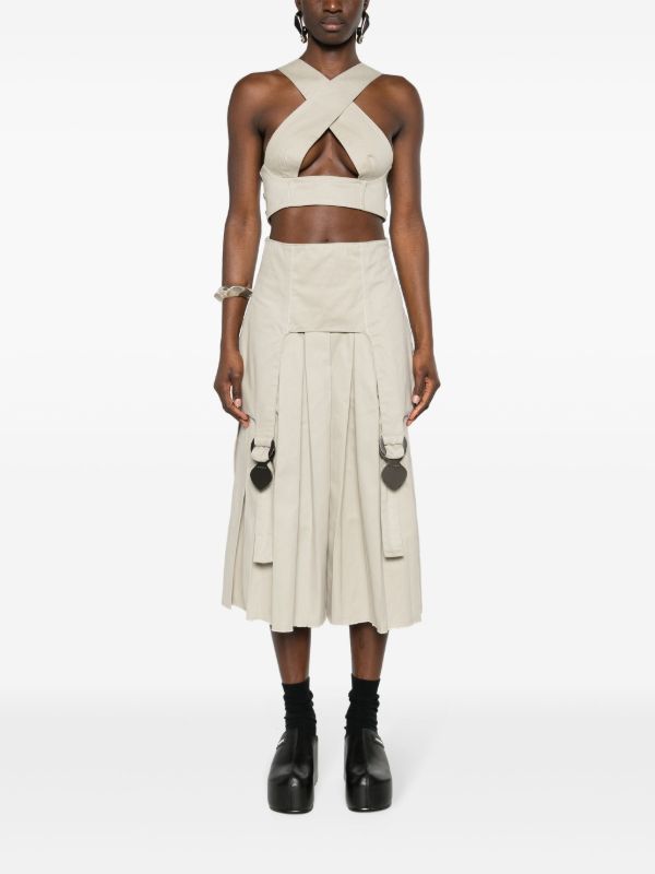 Sinead O'Dwyer Neutral Criss-Cross Crop Top | Browns Vests & Tank Tops