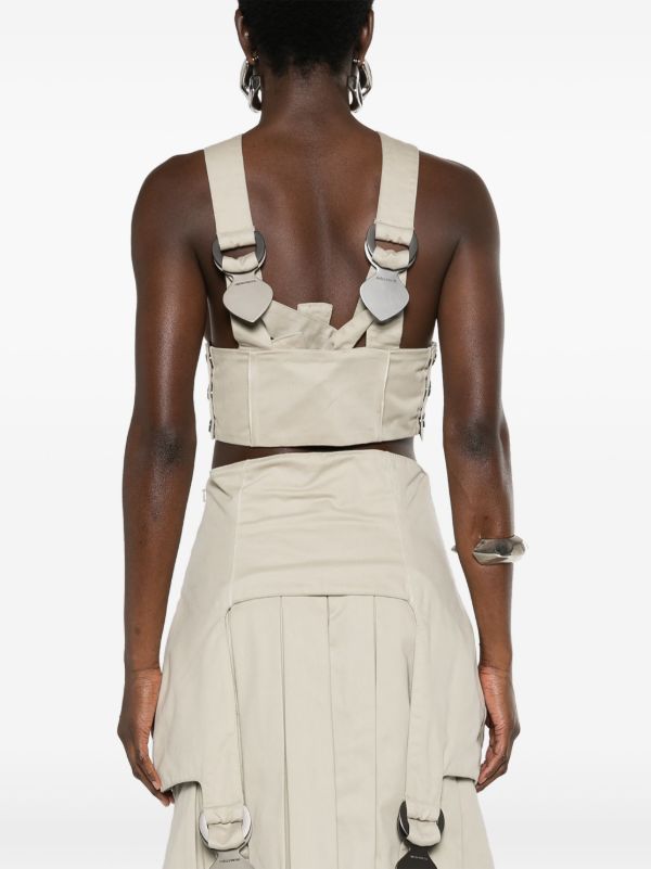 Sinead O'Dwyer Neutral Criss-Cross Crop Top | Browns Vests & Tank Tops