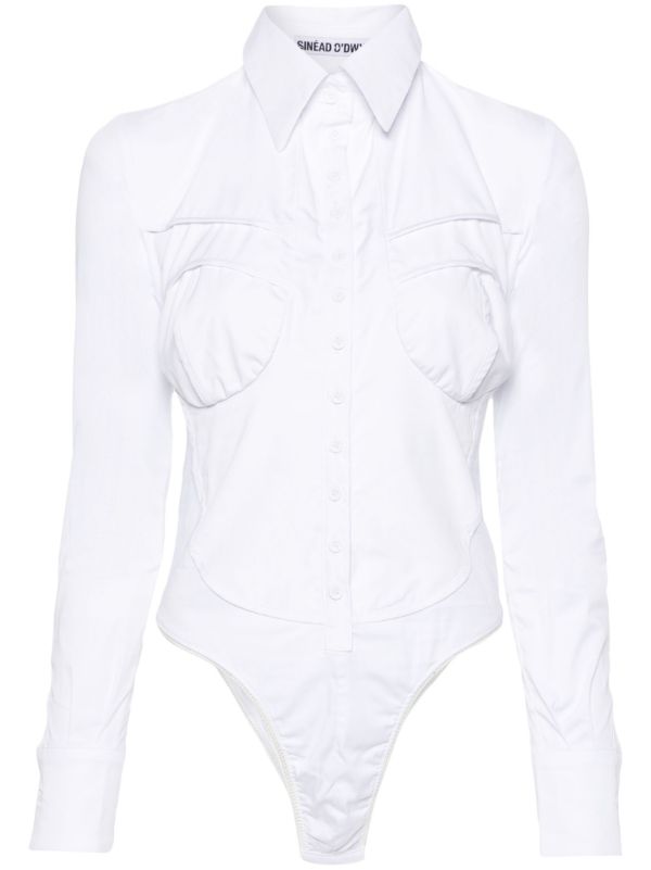 Sinead O'Dwyer white point-collar shirt bodysuit | Browns Shirts