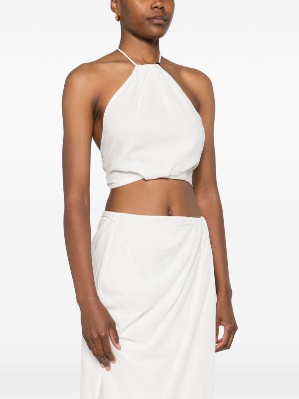 SIR. Azura Halterneck Tie Top | Browns Vests & Tank Tops