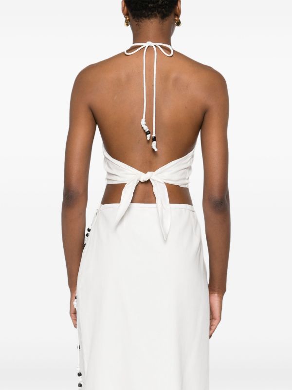 SIR. Azura Halterneck Tie Top | Browns Vests & Tank Tops