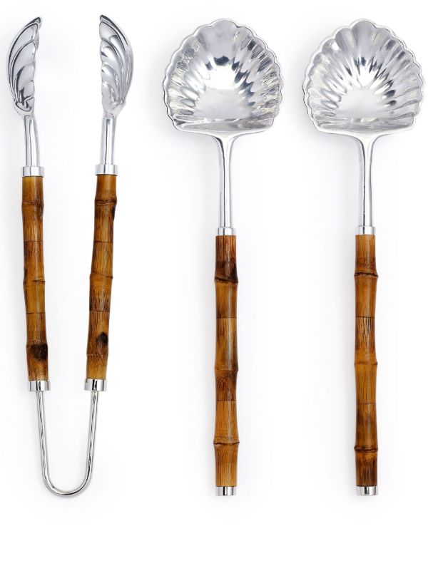 Soho Home brown Masen bamboo serving set | Browns Cutlery