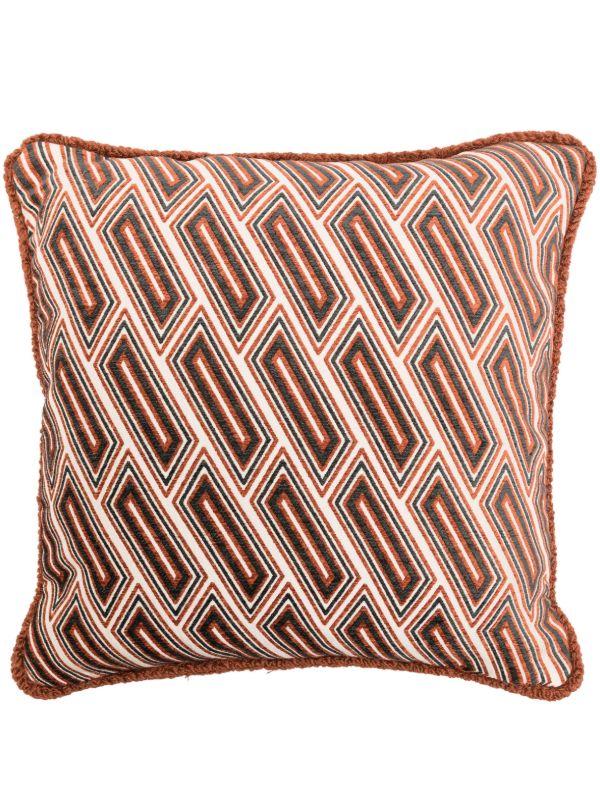 Soho Home Brown Vende Geometric Jacquard Cushion | Browns Cushions