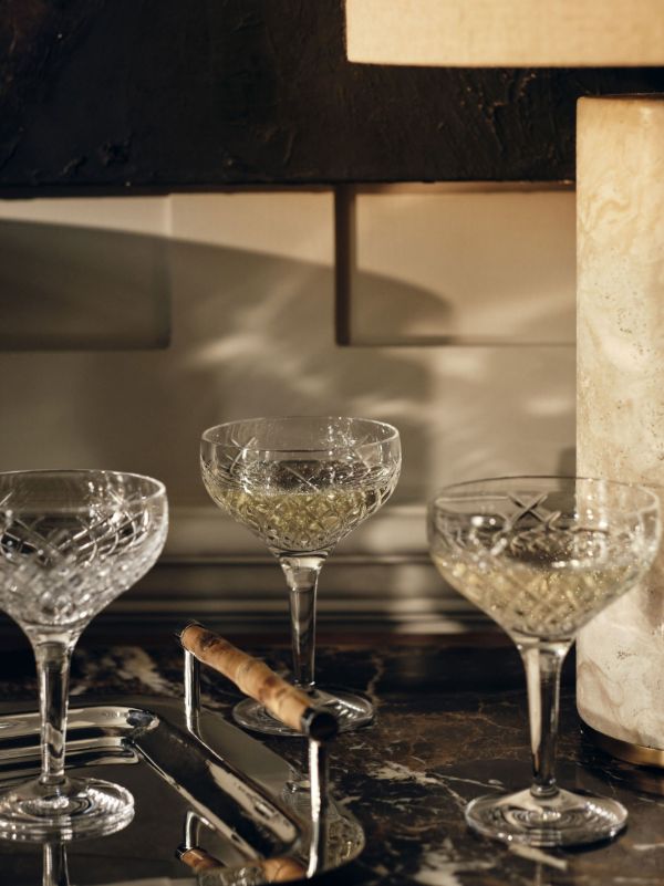 Soho Home Clear Barwell Crystal Champagne Coupe Set | Browns Glassware