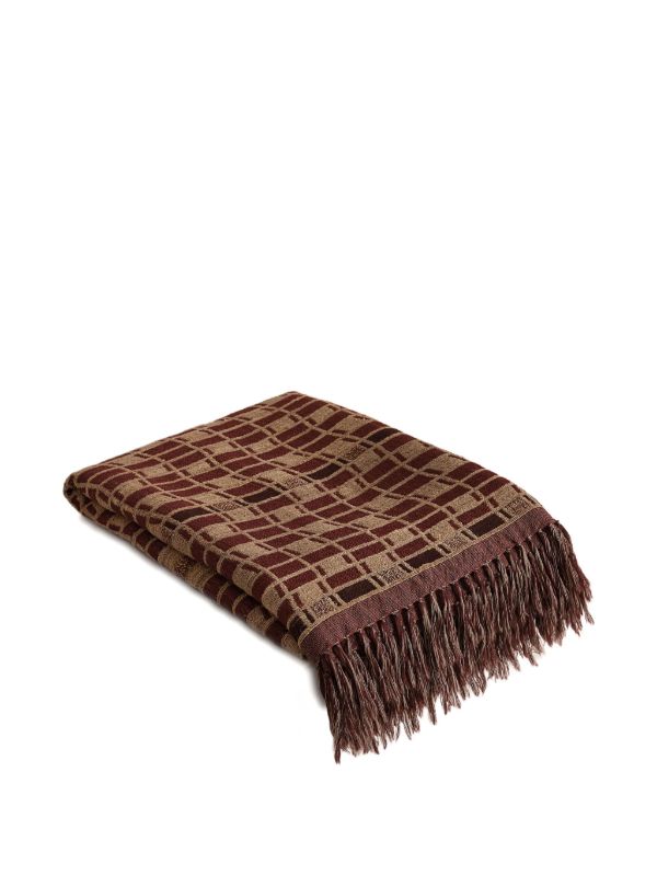 Soho Home Erin Geometric-pattern Fringed Throw | Browns Blankets & Throws