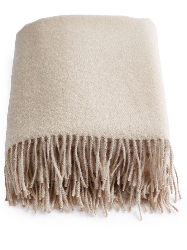Soho Home Neutral Maria Alpaca Wool Throw | Browns Blankets & Throws