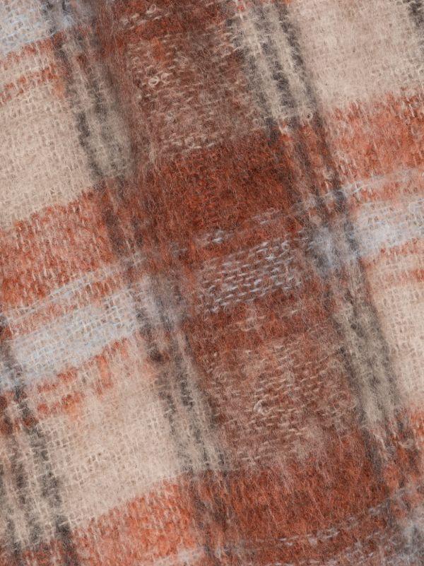 Soho Home Orange Harlyn Checked Throw | Browns Blankets & Throws