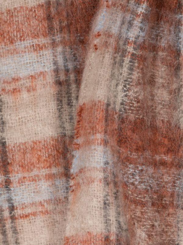 Soho Home Orange Harlyn Checked Throw | Browns Blankets & Throws