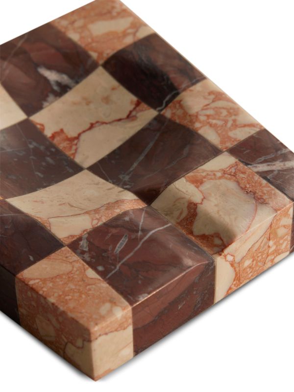 Soho Home Red Calabria Check Marble Ashtray (16cm) | Browns Decorative Trays & Plates