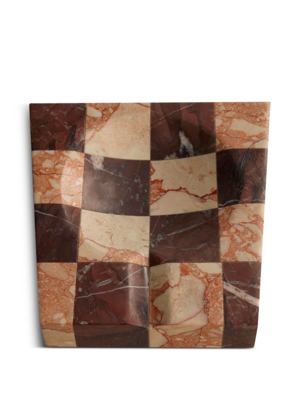 Soho Home Red Calabria Check Marble Ashtray (16cm) | Browns Decorative Trays & Plates