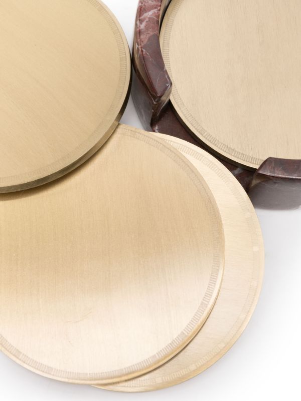 Soho Home Red Kirtle Coasters And Holder Set | Browns Barware