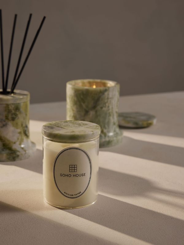 Soho Home Sicilian Thyme Marble Candle 250g | Browns Candles