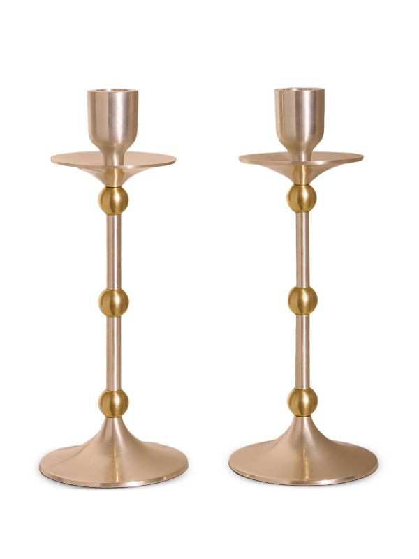Soho Home Silver Cilia Candlesticks (Set Of Two) | Browns Candle Holders