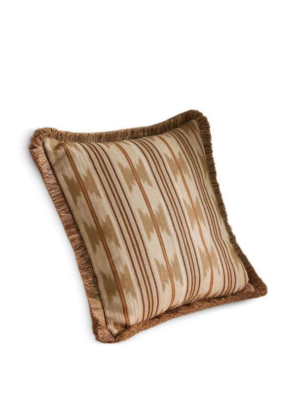 Soho Home Watkins Striped Fringed Cushion | Browns Cushions