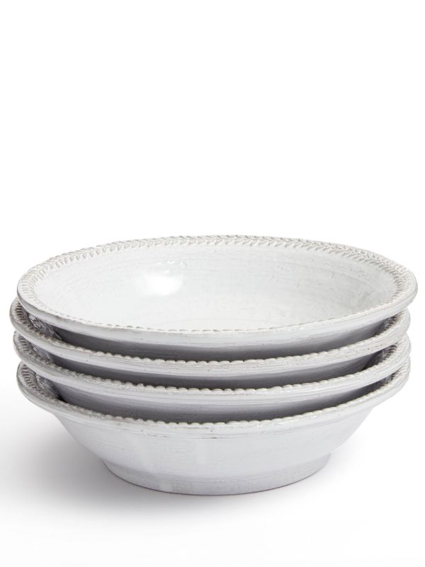 Soho Home white Hillcrest stoneware pasta bowl set | Browns Plates & Bowls