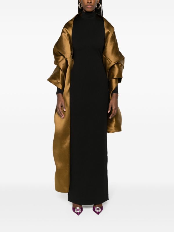 Solace London Black Lyana Shawl Maxi Dress | Browns Evening Dresses