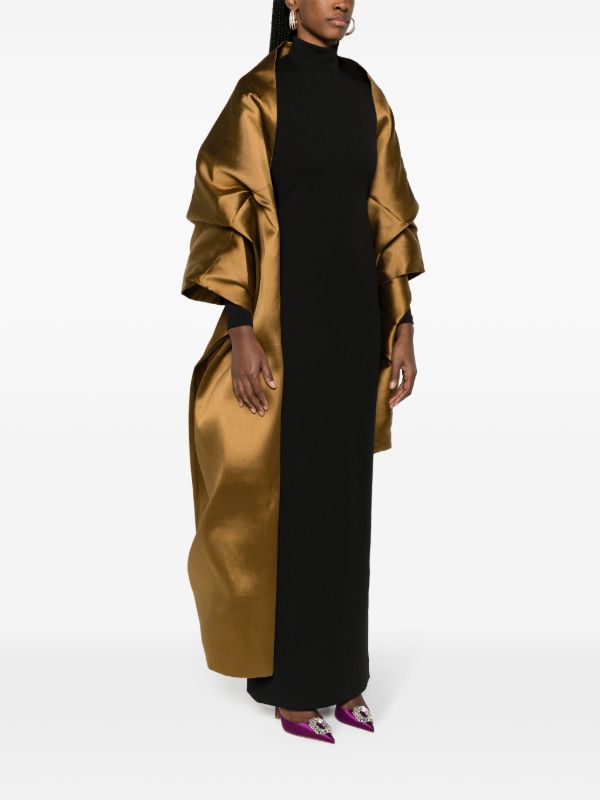 Solace London Black Lyana Shawl Maxi Dress | Browns Evening Dresses