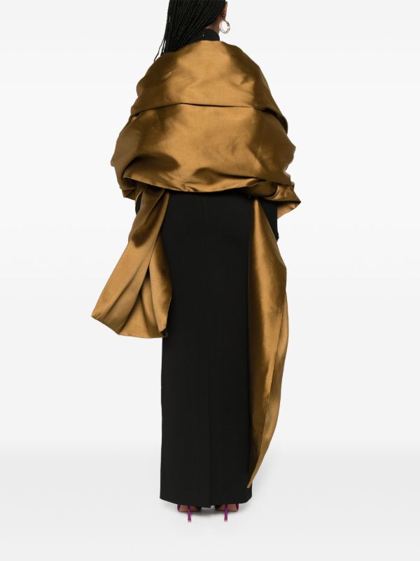 Solace London Black Lyana Shawl Maxi Dress | Browns Evening Dresses