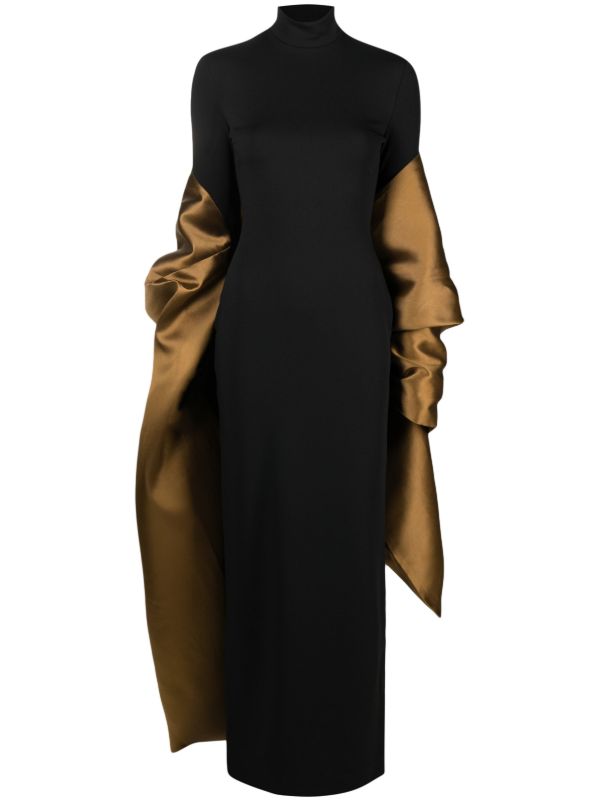Solace London black Lyana shawl maxi dress | Browns Evening Dresses