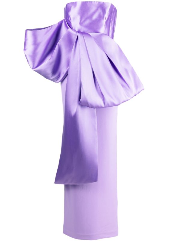Solace London Purple Maeve Bow-Embellished Gown | Browns Evening Dresses