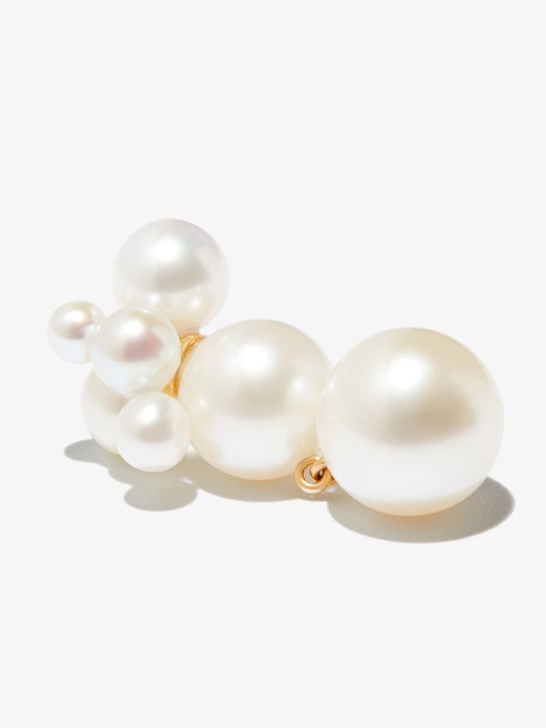 Sophie Bille Brahe 14K Yellow Gold Bisou Perle Pearl Earring | Browns Fine Earrings