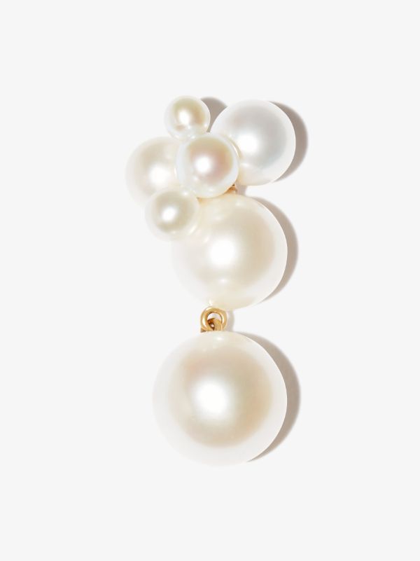 Sophie Bille Brahe 14K yellow gold Bisou Perle pearl earring | Browns Fine Earrings